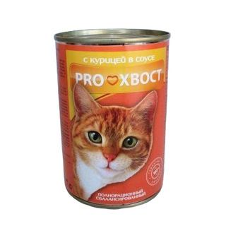 Корм для кошек консервированный ProХвост курица 415 гр